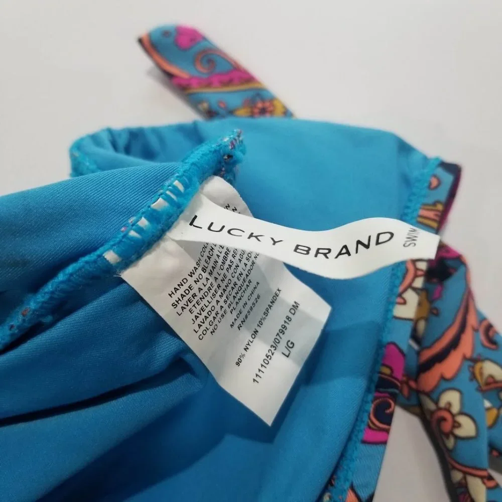Lucky Brand Paisley Poolside Charm One Piece NWOT Size Large - Picture 10 of 12